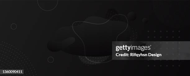 abstract dark black gradient fluid wave background with geometric shape. modern futuristic background. can be use for landing page, book covers, brochures, flyers, magazines, any brandings, banners, headers, presentations, and wallpaper backgrounds - water bubbles on black stock illustrations
