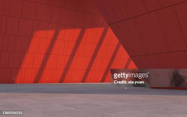 futuristic empty space background - reds imagens e fotografias de stock