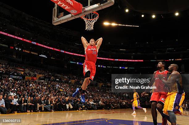 Blake Griffin of the Los Angeles Clippers dunks against the Los Angeles Lakers at Staples Center on December 19, 2011 in Los Angeles, California....