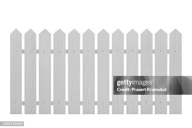 fences set isolated on white background - barrier fotografías e imágenes de stock