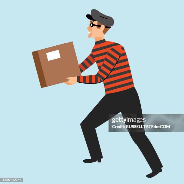 criminal commiting package theft - front porch stock illustrations