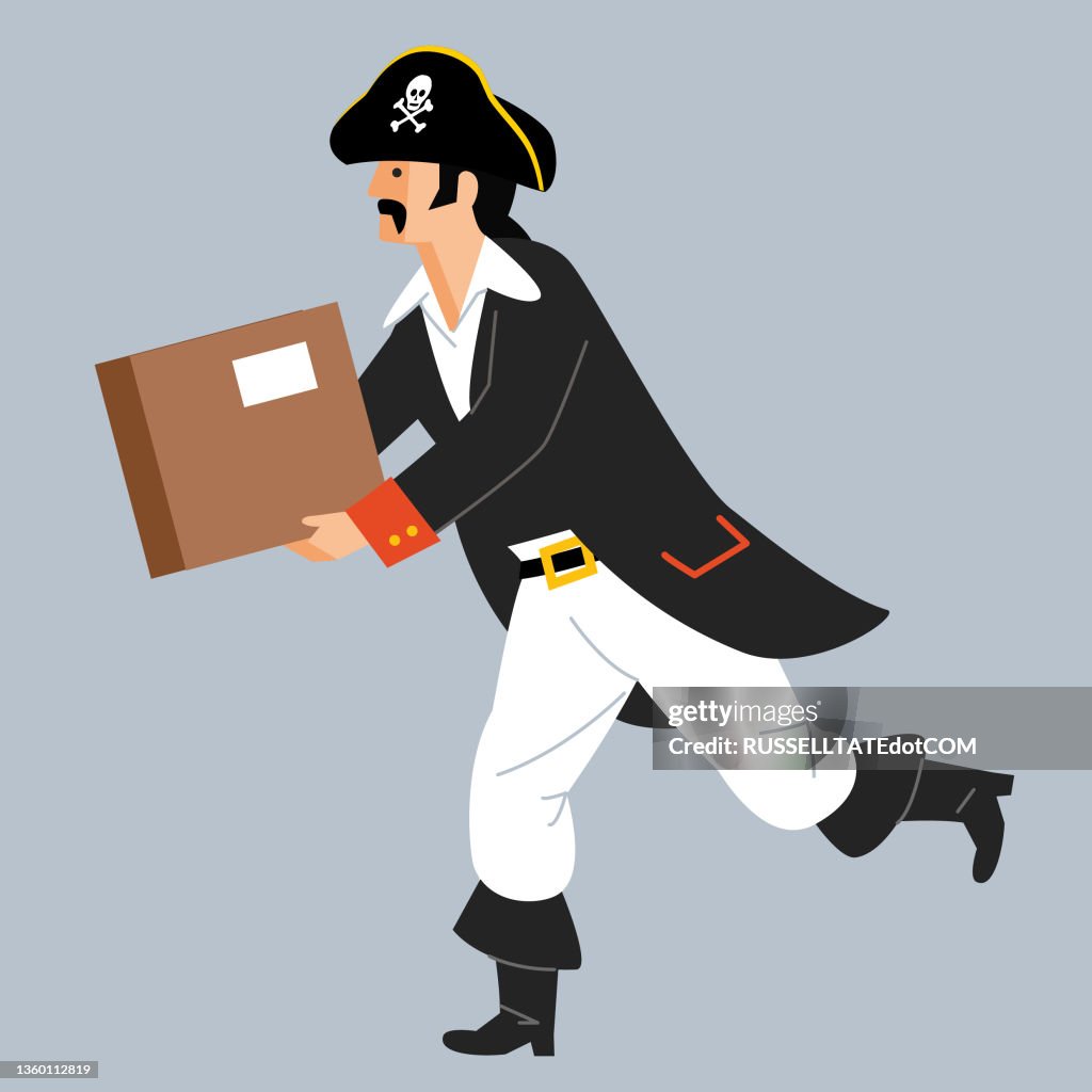 Pirate running with package