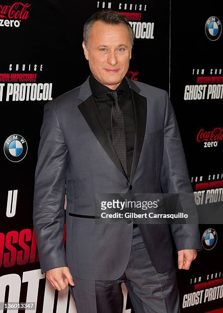Michael Nyqvist attends the "Mission: Impossible - Ghost Protocol" U.S. Premiere at the Ziegfeld Theatre on December 19, 2011 in New York City.