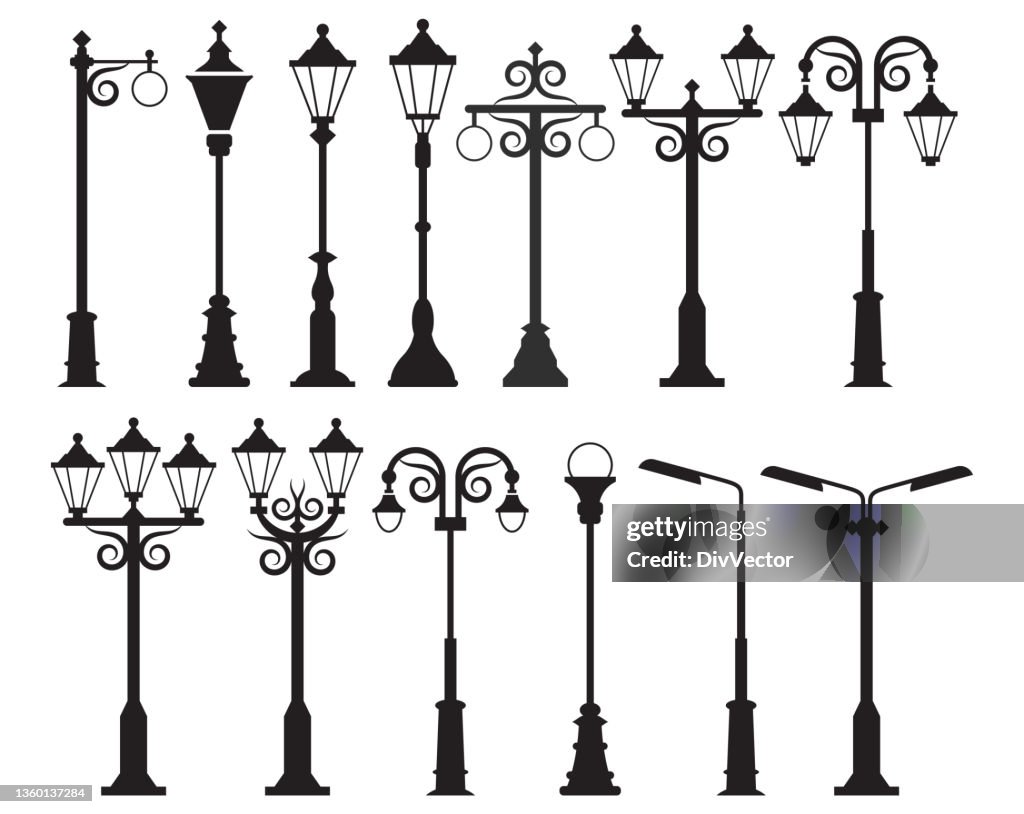 Vector Lamp Street Lamp Vector Set High-Res Vector Graphic - Getty Images