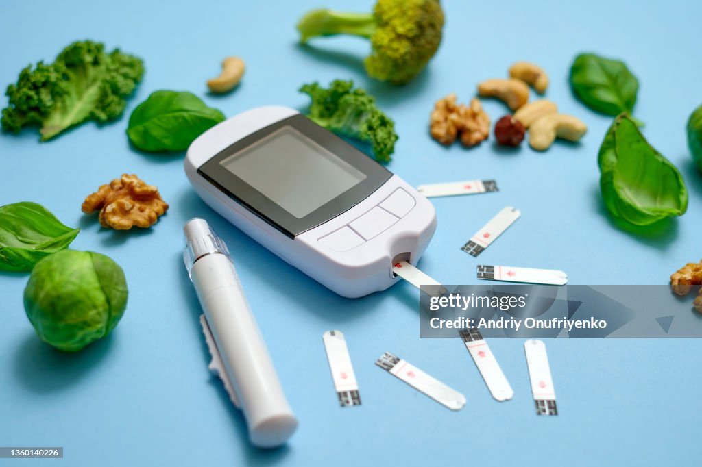 Blood glucose test at home.