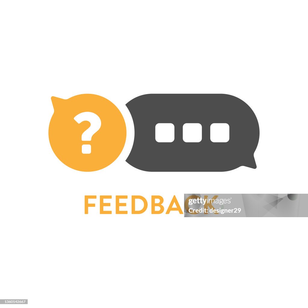 Feedback Speech Bubble Icon. Q and A Dialogue Bubble Vector Design on White Background.