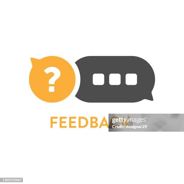 feedback speech bubble icon. q and a dialogue bubble vector design on white background. - faq icon stock illustrations