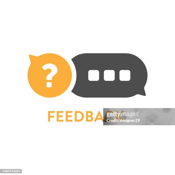 feedback speech bubble icon. q and a dialogue bubble vector design on white background. - faq 幅插畫檔、美工圖案、卡通及圖標