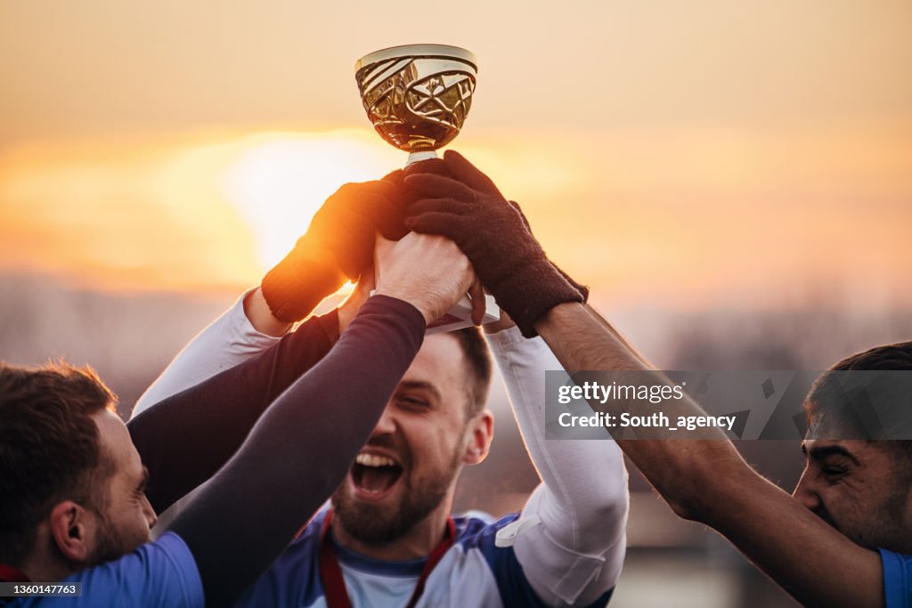 Football team won a trophy