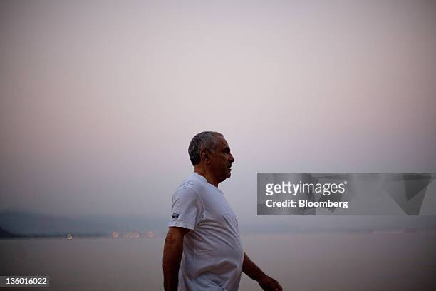 Jose Ramos-Horta, East Timor's president, does his daily morning powerwalk near Dili, East Timor, on Monday, Oct. 3, 2011. East Timor, which became a...