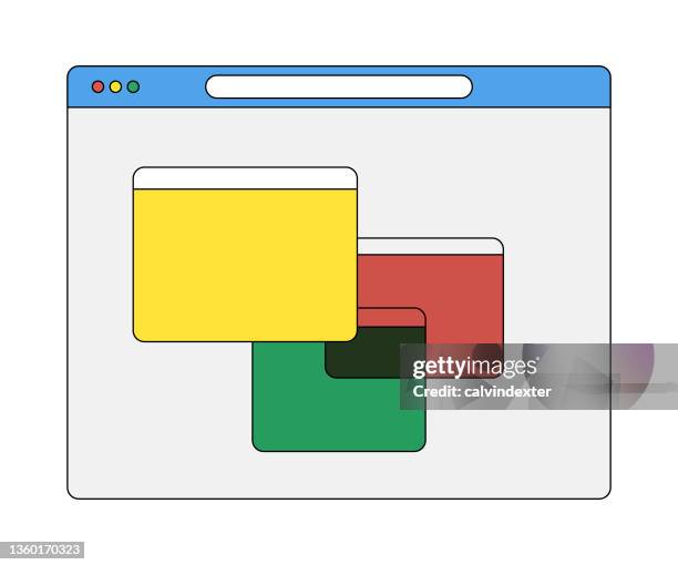 web browser concept design - browser window stock illustrations