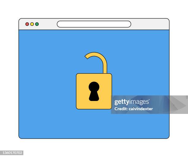 ilustraciones, imágenes clip art, dibujos animados e iconos de stock de diseño del concepto de navegador web - data breach