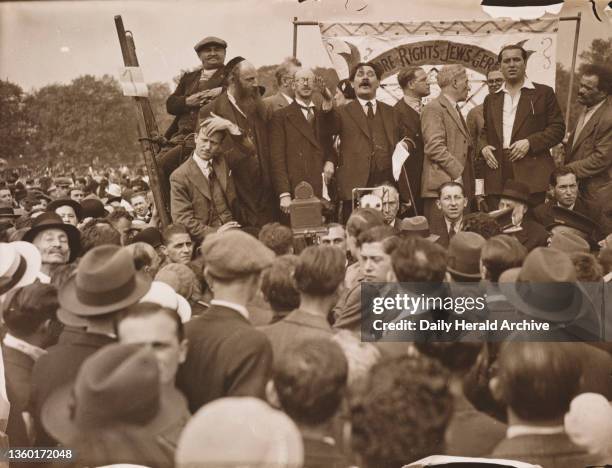 Jewish anti-Nazi protest at Hyde Park, London, 1933. A Jewish anti-Nazi protest at Hyde Park, London, 1933. The Daily Herald Archive contains all of...