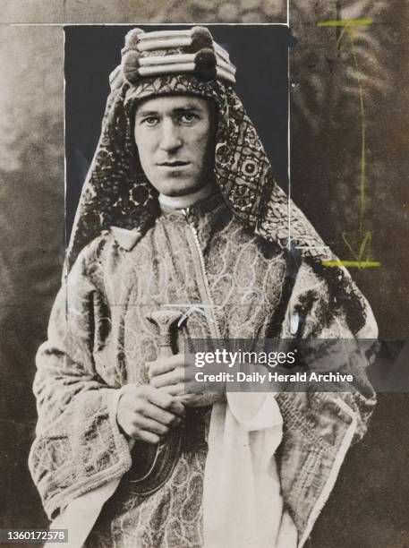 Colonel T E Lawrence of Arabia. A photograph of Colonel T E Lawrence of Arabia by John Bull