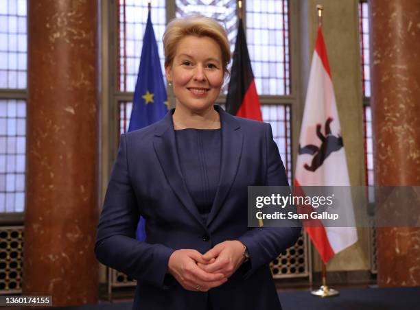 New Berlin Mayor Franziska Giffey attends the inauguration of her city government cabinet at Rotes Rathaus city hall following her confirmation...