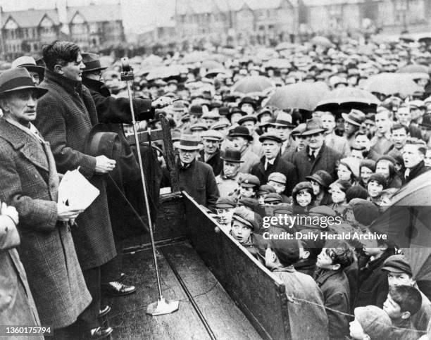 An unemployment demonstration at Port Talbot, 24 February 1935. Photograph by Richards.