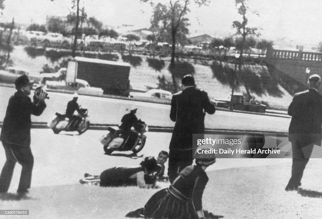 Assassination of John F Kennedy (1917-1963), President of USA, 22 November 1963 (Copyright must be cleared with United Press International)