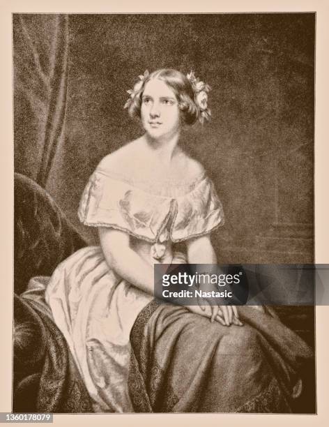 stockillustraties, clipart, cartoons en iconen met the swedish opera singer, jenny maria lind. lind lived from 1820 until 1887 - scandinavian descent