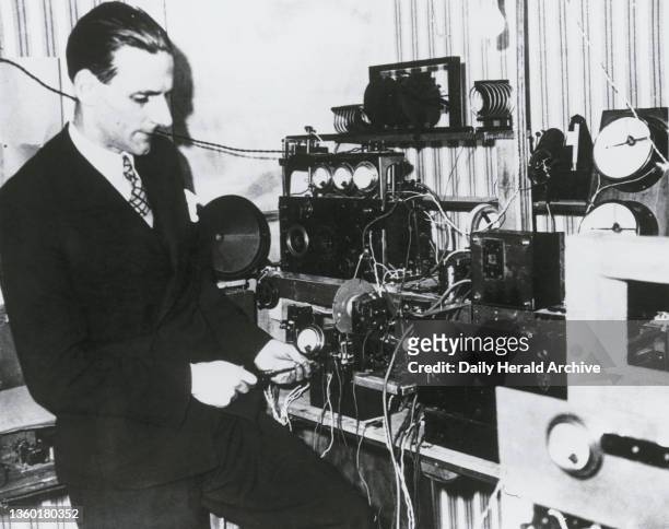 Reginald Gouraud, television inventor, 22 February 1935. 'Gouraud, an American living in Paris, is the inventor of television apparatus which he...