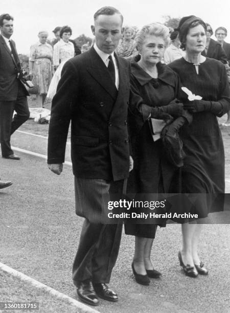 Jennie Lee arriving at Aneurin Bevan's funeral, 8 July 1960. The daughter of a coal miner, Jennie Lee first entered parliament as Labour MP for North...