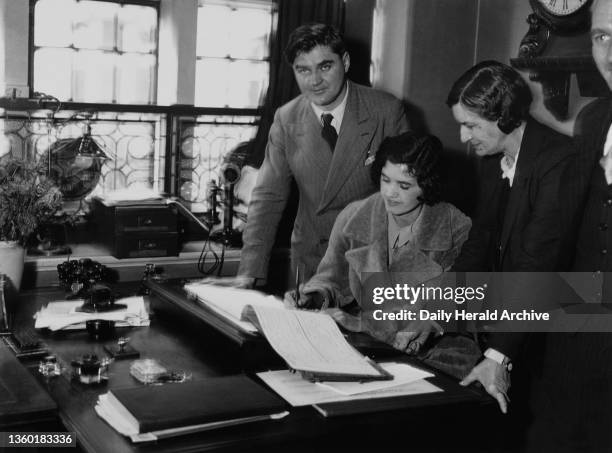 Marriage of Jennie Lee and Aneurin Bevan, 25 October 1934. Jennie Lee signing the register. The daughter of a coal miner, Jennie Lee first entered...