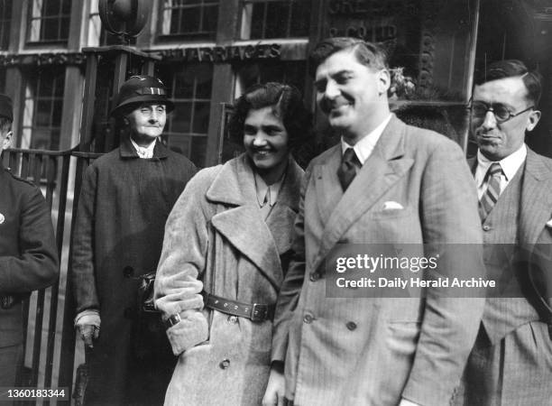 Marriage of Jennie Lee and Aneurin Bevan, 25 October 1934. Jennie Lee signing the register. The daughter of a coal miner, Jennie Lee first entered...