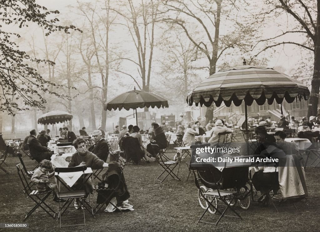 Opening of the Open Air Café in Kensington Gardens, 1934