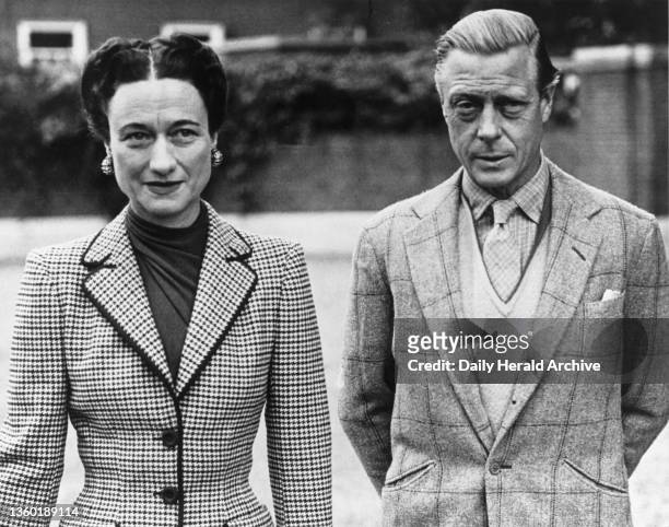 'The Duke and Duchess of Windsor at Ednam Lodge, Sunningdale in Berkshire. They are in England together for the first time since 1939'. Edward VIII...