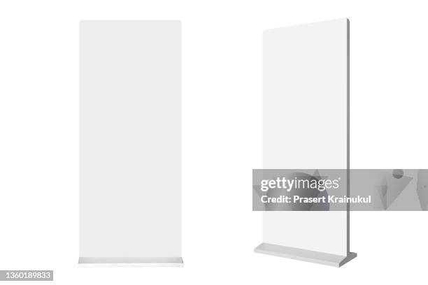 outdoor advertising pos poi banner stand or lightbox - sign up stockfoto's en -beelden