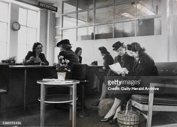 New Labour Exchange for women has been opened in Westminster, 1947. With furnishings and atmoshere reminisent of a beauty salon, a new Labour...