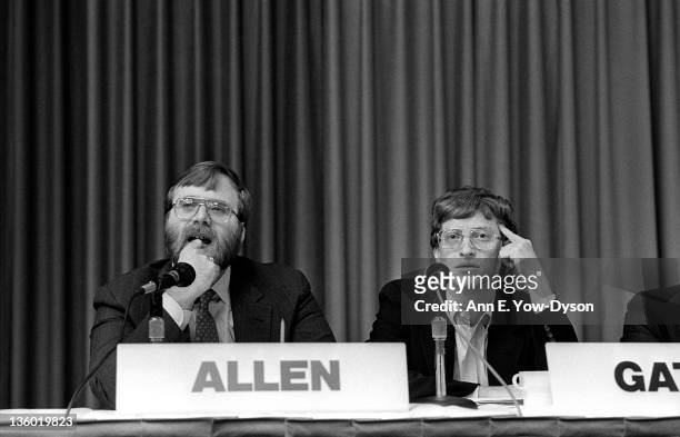 Paul Allen, from Asymetrix Corporation/Vulcan Inc., and Bill Gates, from Microsoft, at the annual PC Forum, Phoenix, Arizona, February 22-25, 1987.
