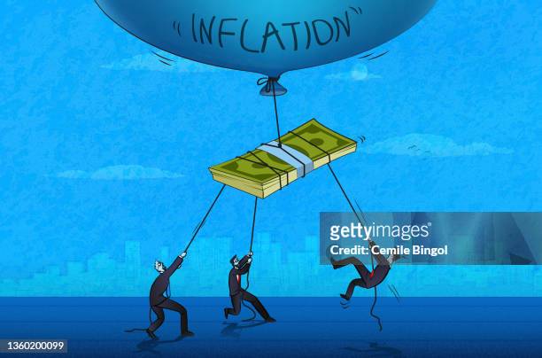 illustrazioni stock, clip art, cartoni animati e icone di tendenza di inflazione - economia