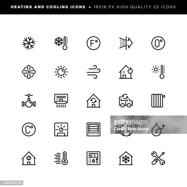 stockillustraties, clipart, cartoons en iconen met heating and cooling icons - refreshment