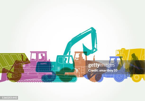 construction vehicles - steam roller stock illustrations