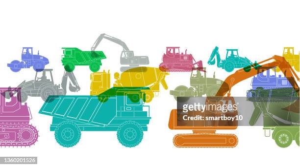 ilustrações de stock, clip art, desenhos animados e ícones de construction vehicles - betoneira