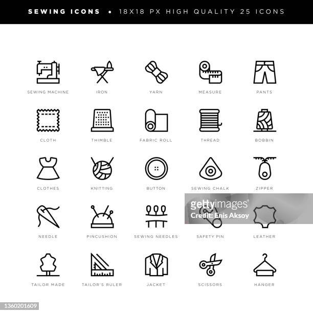sewing icons - sewing icons stock illustrations