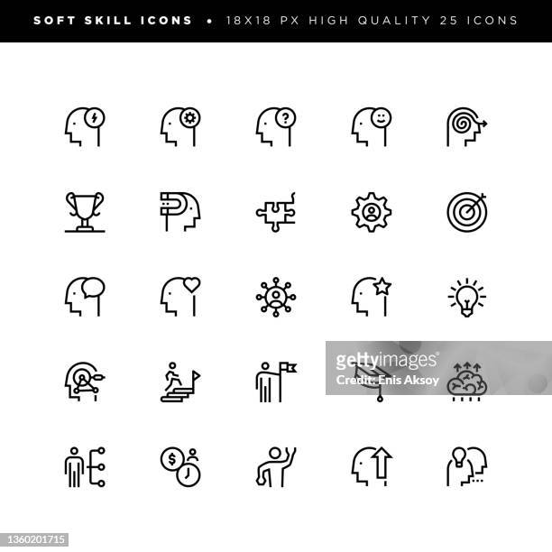 soft skill icons - softness stock illustrations
