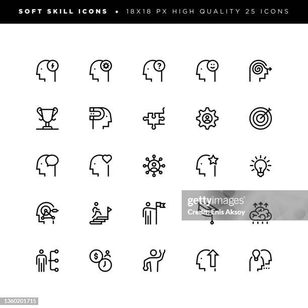 soft skill icons - skill icon stock illustrations