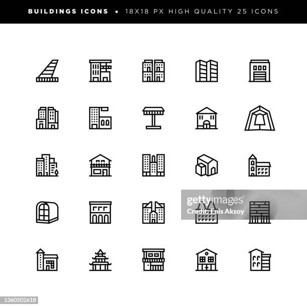 building icons - town hall icon stock illustrations