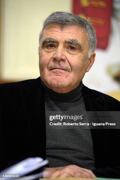 Italian author Antonio Faeti attends the launch of his book "Guardare le Figure" new edition at the Sala Borsa Library on December 16, 2011 in...