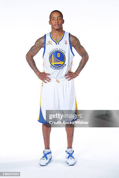 Monta Ellis of the Golden State Warriors poses for a portrait during 2011 NBA Media Day on December 12, 2011 at Oracle Arena in Oakland, California....