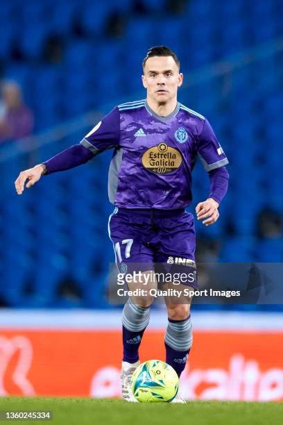 Roque Mesa of Real Valladolid in action during the LaLiga Smartbank match between Real Sociedad B and Valladolid at Reale Arena on December 19, 2021...