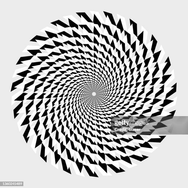 spiral pattern of checked rhombus - vanishing point stock illustrations