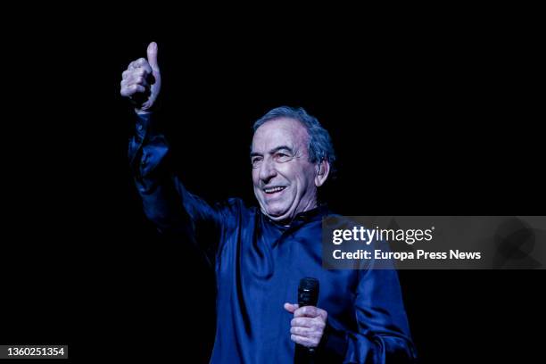 The singer Jose Luis Perales during a concert at the Wizink Center, on 21 December, 2021 in Madrid, Spain. Jose Luis Perales offers his last two...