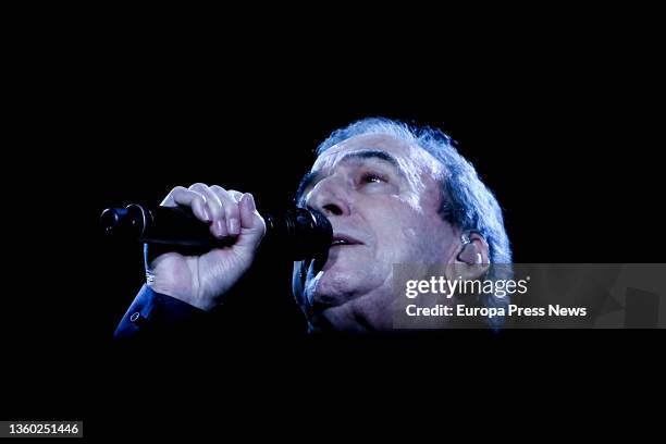 The singer Jose Luis Perales during a concert at the Wizink Center, on 21 December, 2021 in Madrid, Spain. Jose Luis Perales offers his last two...