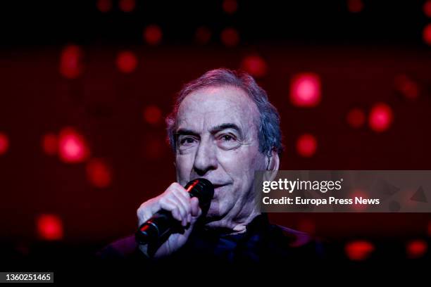 The singer Jose Luis Perales during a concert at the Wizink Center, on 21 December, 2021 in Madrid, Spain. Jose Luis Perales offers his last two...