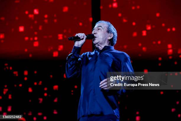 The singer Jose Luis Perales during a concert at the Wizink Center, on 21 December, 2021 in Madrid, Spain. Jose Luis Perales offers his last two...