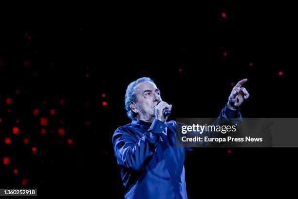 The singer Jose Luis Perales during a concert at the Wizink Center, on 21 December, 2021 in Madrid, Spain. Jose Luis Perales offers his last two...