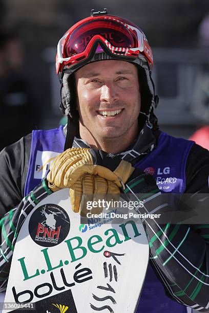 Seth Wescott looks on after finishing seventh in the men's LG Snowboard-Cross FIS World Cup on December 16, 2011 in Telluride, Colorado.