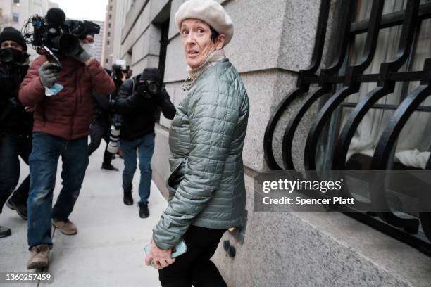 Isabel Maxwell, sister of Ghislaine Maxwell, enters the Thurgood Marshall United States Courthouse in Manhattan as the jury deliberates on December...